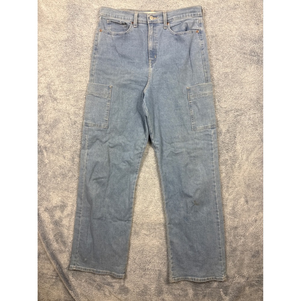 Levi Strauss Signature Womens 12 Blue Heritage High Rise Loose Straight Jeans